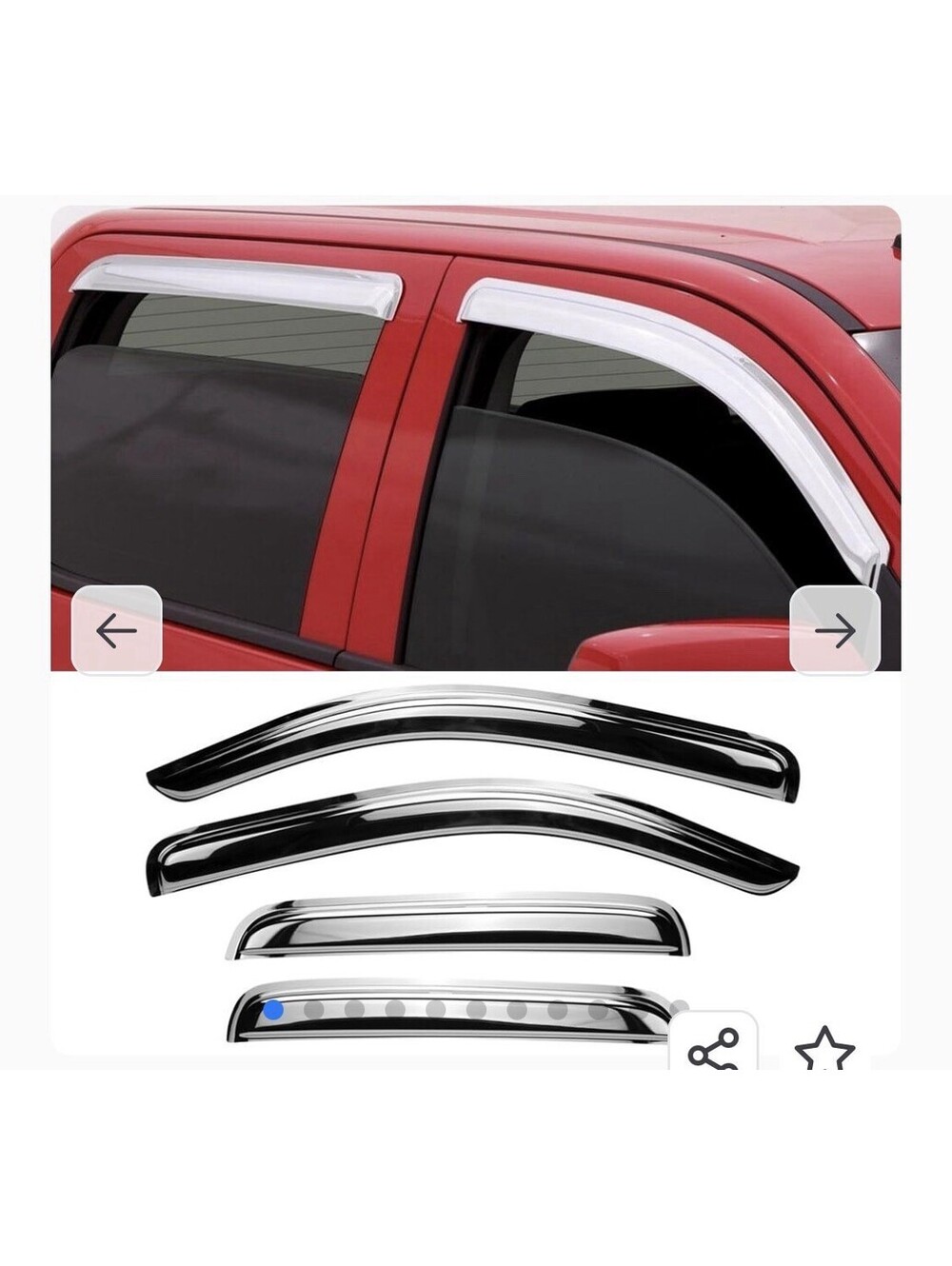 Chrome Window Visors rain Guards for 2015-2020 Cadillac Escalade ESV 94966Y